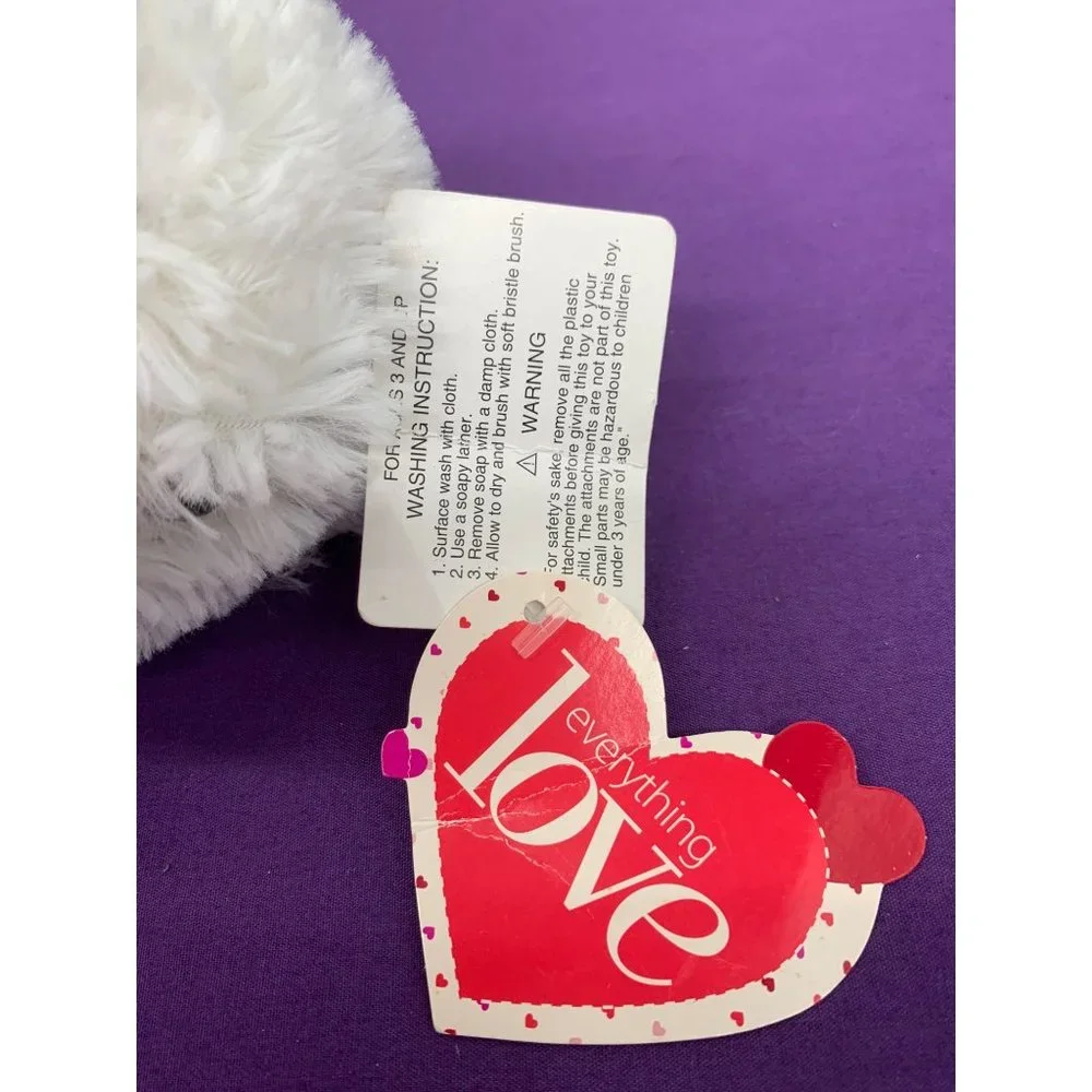 Walmart Only You Valentine Bear 7 Inch Pink Heart Bow Plush Stuffed Animal
